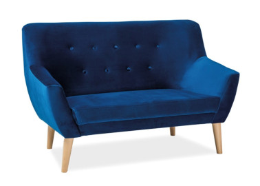 Dvivietė sofa Signal Nordic 2 Velvet Bluvel 86 mėlynos spalvos