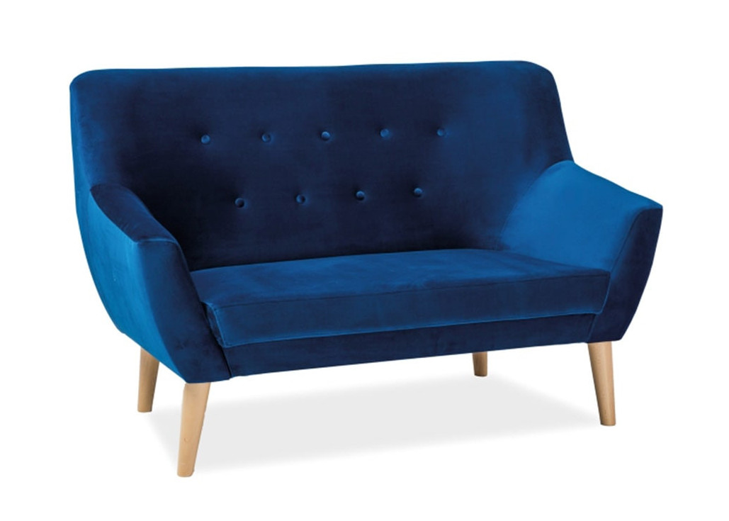 Dvivietė sofa Signal Nordic 2 Velvet Bluvel 86 mėlynos spalvos