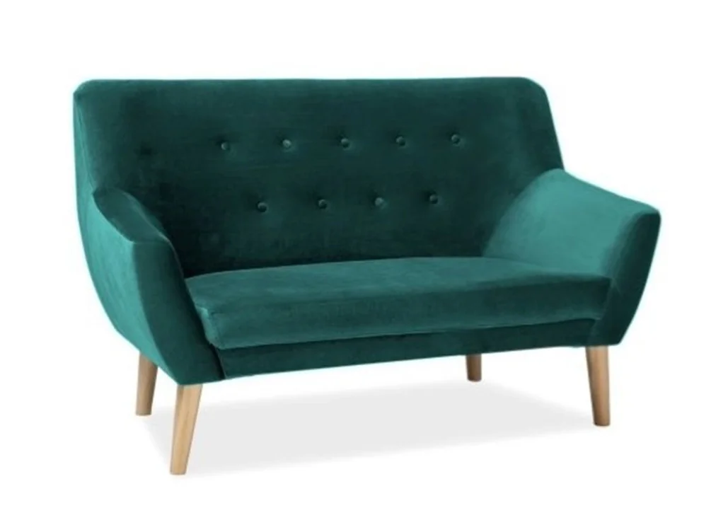 Dvivietė sofa Signal Nordic 2 Velvet Bluvel 78 žalios spalvos