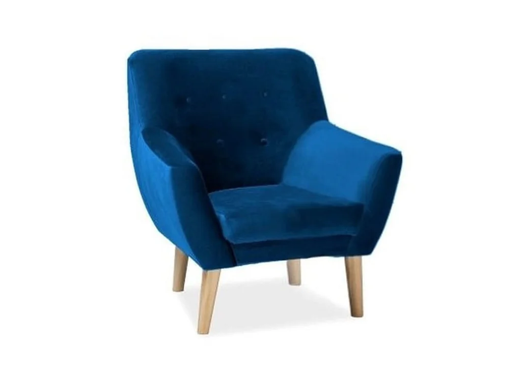 Fotelis Signal Nordic 1 Velvet Bluvel 86 mėlynos spalvos
