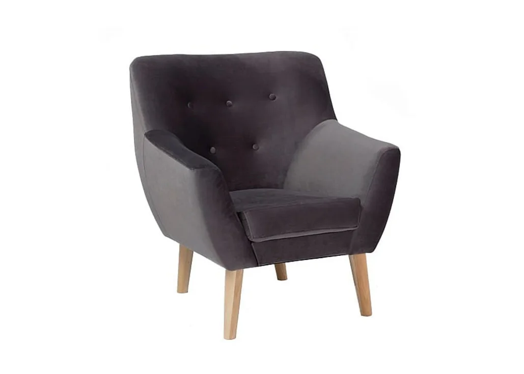 Fotelis Signal Nordic 1 Velvet Bluvel 14 pilkos spalvos
