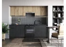 Virtuvės komplektas Emma yra ne tik estetiškas, bet ir funkcionalus. Dėmesys detalėms ir aukšta baldo kokybė leis naudotis virtuve su tikru malonumu! Juodos ir Artisan ąžuolo spalvų derinys, apatiniai fasadai dekoruoti lamelėmis.