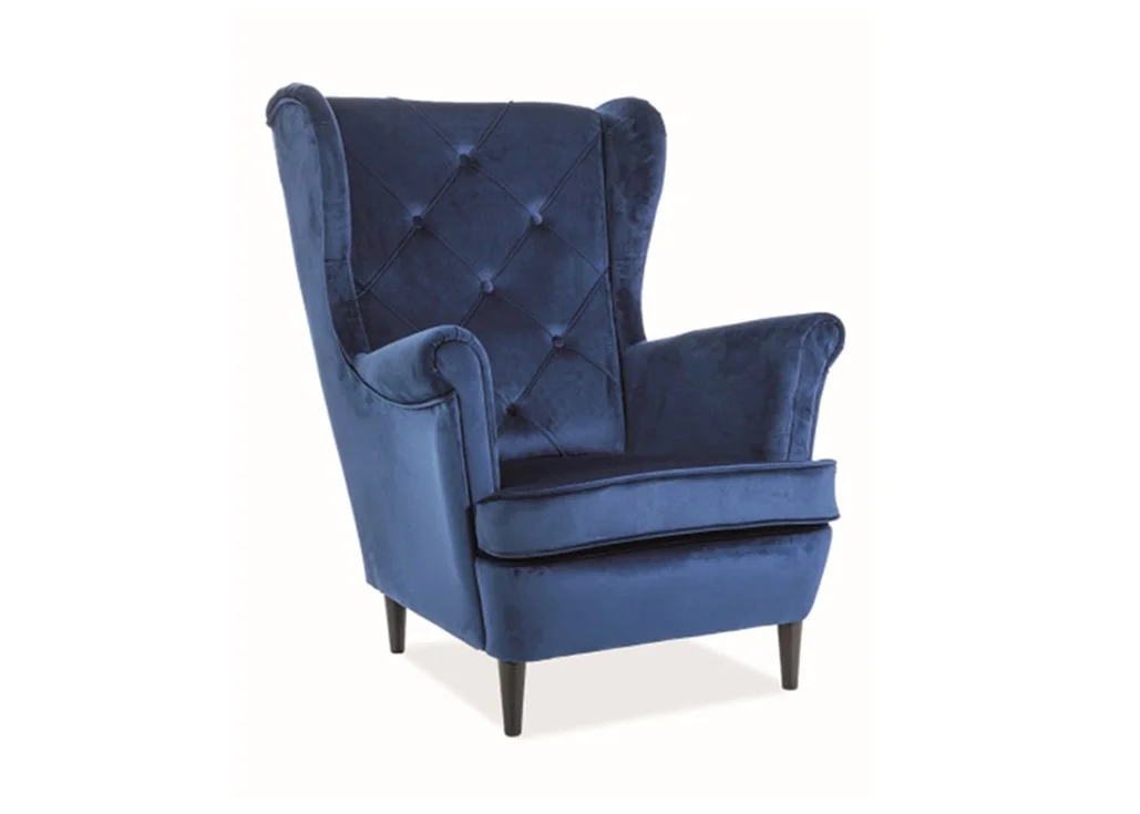 Fotelis Signal Lady Velvet bluvel 86 mėlynos spalvos