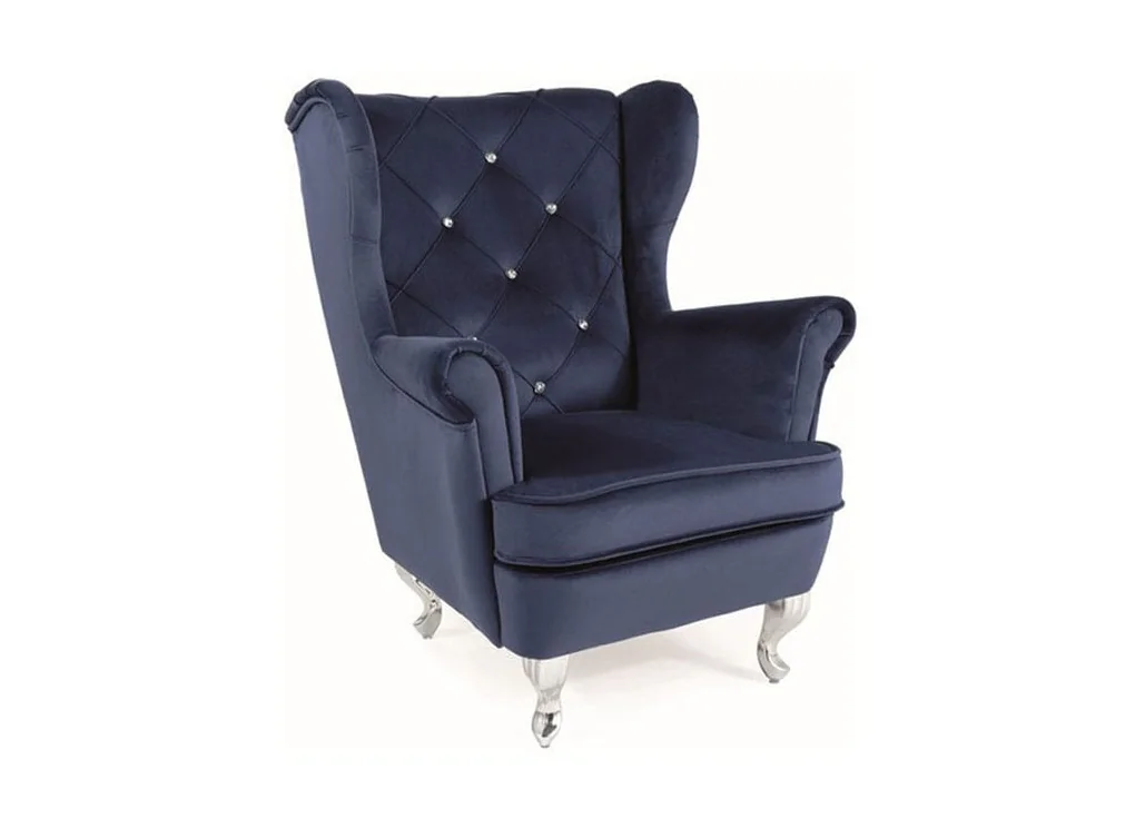 Fotelis Signal Lily Velvet bluvel 86 mėlynos spalvos