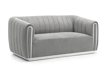 Sofa Signal Santorini 2 pilkos spalvos su sidabro spalvos akcentais