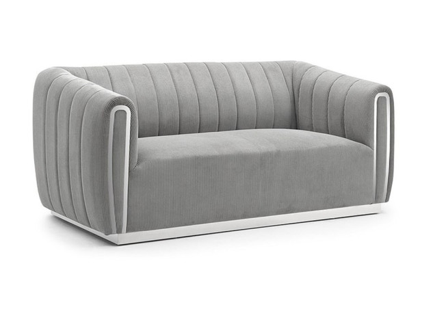 Sofa Signal Santorini 2 pilkos spalvos su sidabro spalvos akcentais