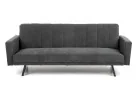 Tamsiai pilka, moderni sofa su vertikaliais siūlais ant atlošo, tvirtomis juodomis kojomis ir galimybe transformuotis į lovą.
Puikus baldas, suteikiantis komfortą ir praktiškumą bet kurioje erdvėje.