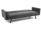 Tamsiai pilka, moderni sofa su vertikaliais siūlais ant atlošo, tvirtomis juodomis kojomis ir galimybe transformuotis į lovą.
Puikus baldas, suteikiantis komfortą ir praktiškumą bet kurioje erdvėje.