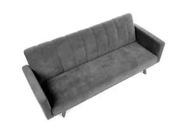 Tamsiai pilka, moderni sofa su vertikaliais siūlais ant atlošo, tvirtomis juodomis kojomis ir galimybe transformuotis į lovą.

Puikus baldas, suteikiantis komfortą ir praktiškumą bet kurioje erdvėje.