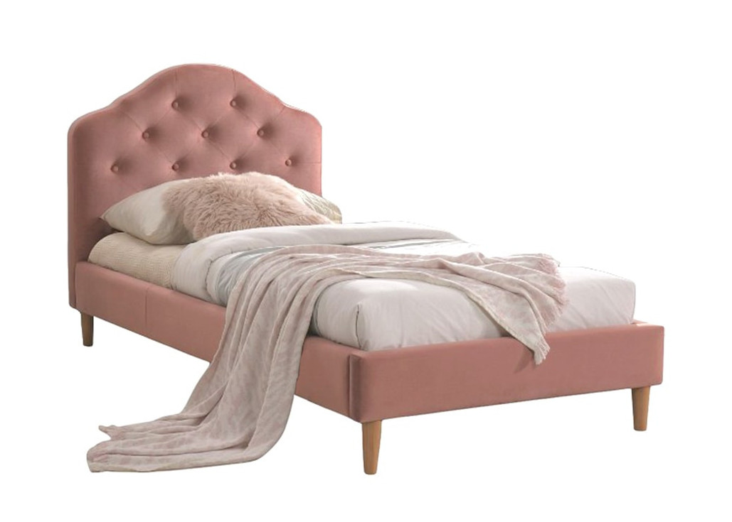 Viengulė lova Signal Chloe Velvet Bluvel 52 rožinės spalvos