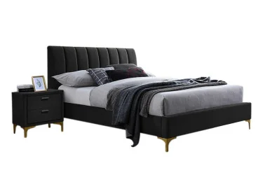 Dvigulė lova Signal Mirage Velvet Tap.186 juodos spalvos