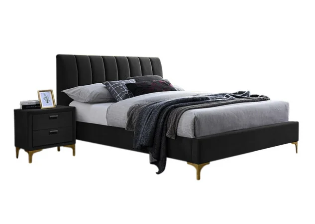 Dvigulė lova Signal Mirage Velvet Tap.186 juodos spalvos