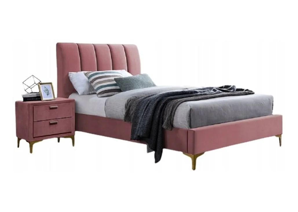 Viengulė lova Signal Mirage Velvet Tap.185 rožinės spalvos