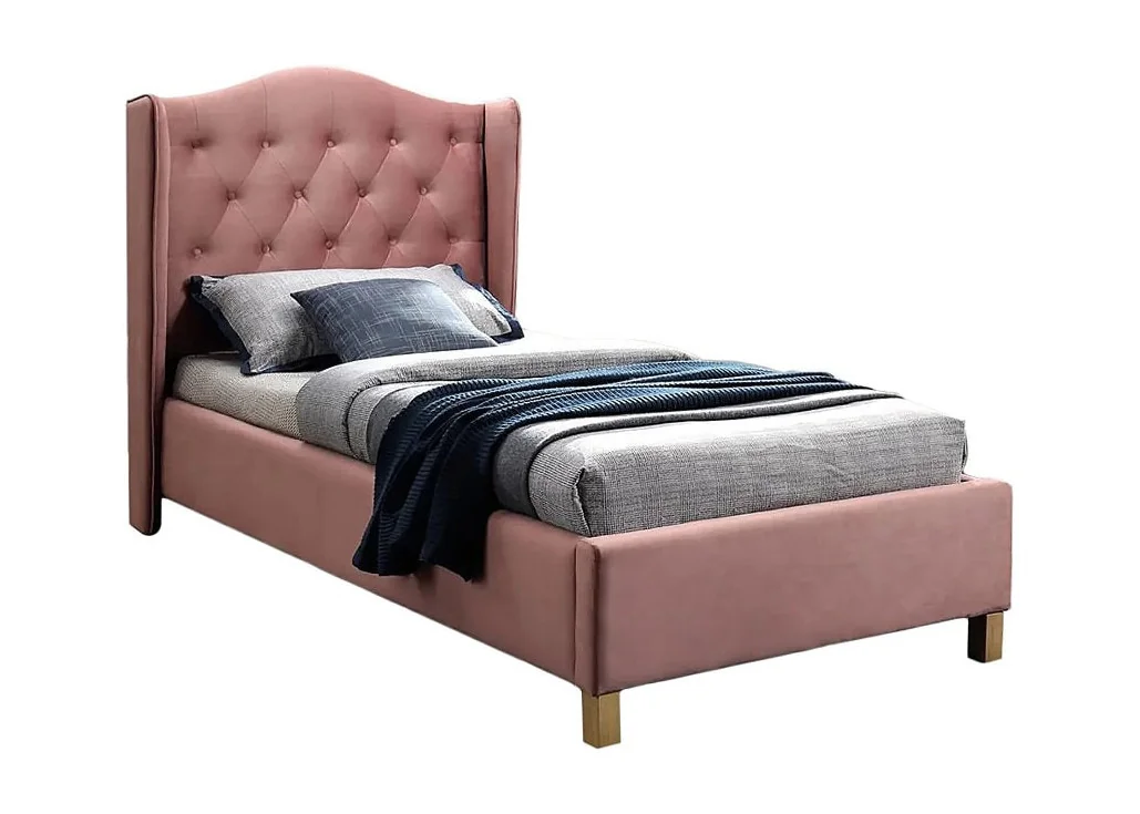 Viengulė lova Signal Aspen Velvet Bluvel 52 rožinės spalvos