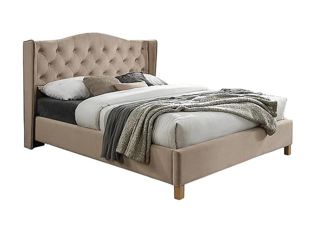 Dvigulė lova Signal Aspen Velvet Bluvel 28 smėlio spalvos