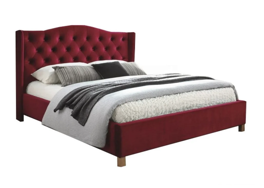 Dvigulė lova Signal Aspen Velvet Bluvel 59 bordo spalvos