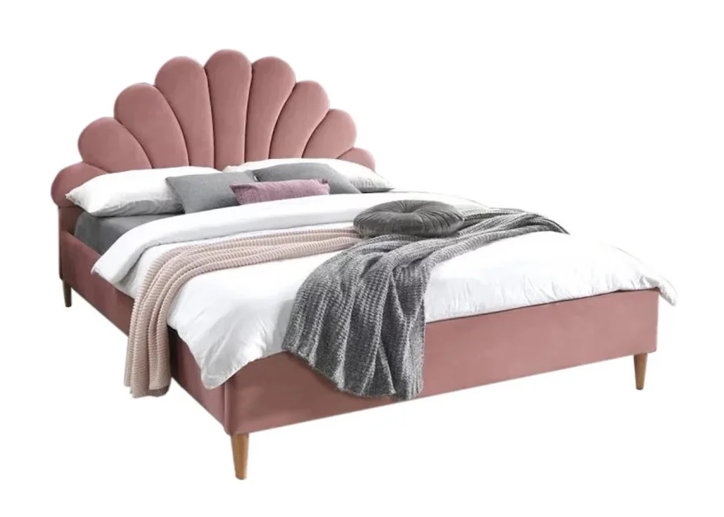 Dvigulė lova Signal Santana Velvet Bluvel 52 rožinės spalvos