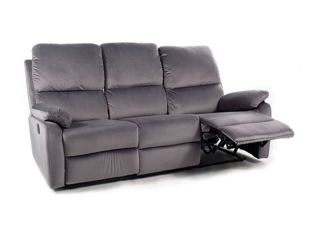 Trivietė sofa reglaineris Signal Spencer 3 Velvet Bluvel 14 pilkos spalvos