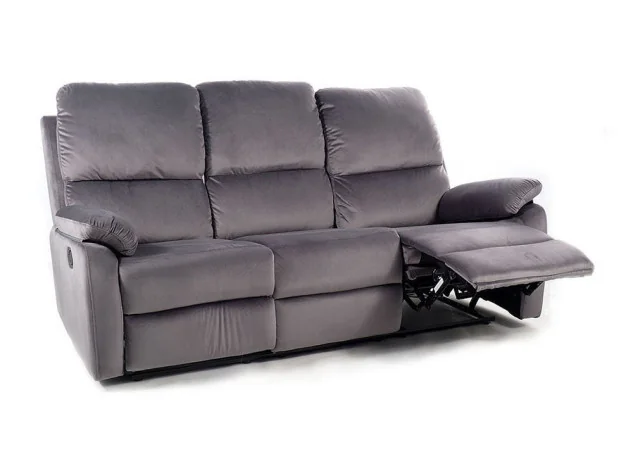 Trivietė sofa reglaineris Signal Spencer 3 Velvet Bluvel 14 pilkos spalvos
