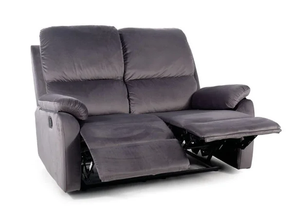 Dvivietė sofa reglaineris Signal Spencer 2 Velvet Bluvel 14 pilkos spalvos