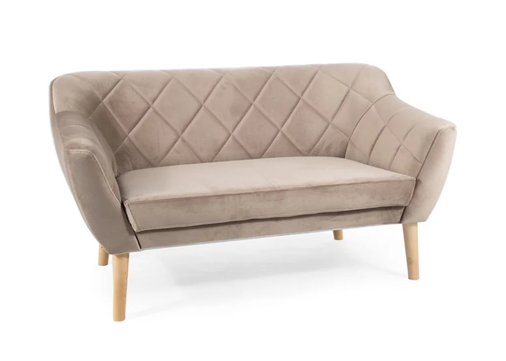 Dvivietė sofa Signal Karo 2 Velvet Bluvel 40 smėlio spalvos