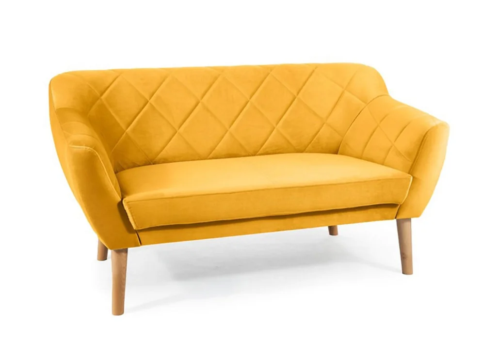 Dvivietė sofa Signal Karo 2 Velvet Bluvel 68 garstyčių spalvos