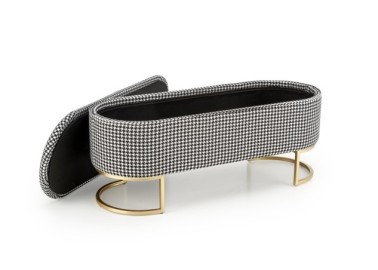 HARMONY bench with storage function black  white  gold2