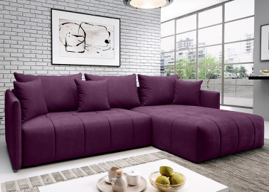 Didelis apvalių linijų minkštas kampas violetinės spalvos su pagalvėlėmis Rob Don