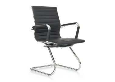 Elegantiška, patogi ir funkcionali juodos spalvos kėdė Prestige Skid. Kėdė su porankiais, pagaminta iš metalinio korpuso.
