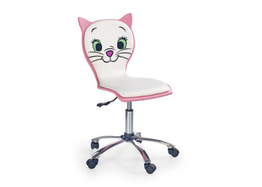 Žaismingo dizaino darbo kėdė, kuri be jokių abejonių patiks kiekvienai mergaitei! Kėdė su katino atvaizdu. Yra pakėlimo mechanizmas.