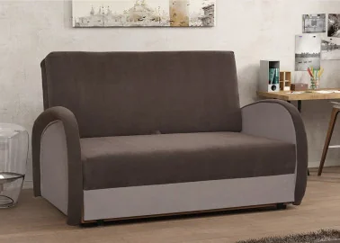 Dailus ir komfortiškas išskleidžiamas miegamasis fotelis rudos ir smėlio spalvos