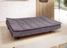 Šiuolaikiška, stilinga ir patogi sofa-lova aptraukta švelniu veliūriniu audiniu pilkos spalvos