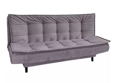 Šiuolaikiška, stilinga ir patogi sofa-lova aptraukta švelniu veliūriniu audiniu pilkos spalvos