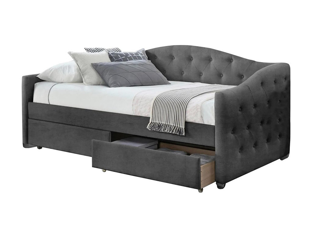 ALOHA - viengulė  lova su dviem stalčiais pilkos spalvos