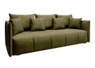 Elegantiška ir moderni veliūrinio audinio sofa-lova su pagalvėlėmis samanų spalvos Rob Asp