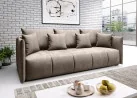Elegantiška ir moderni veliūrinio audinio sofa-lova su pagalvėlėmis smėlio spalvos Rob Asp