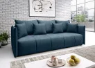 Elegantiška ir moderni veliūrinio audinio sofa-lova su pagalvėlėmis mėlynos spalvos Rob Asp