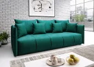 Elegantiška ir moderni veliūrinio audinio sofa-lova su pagalvėlėmis žalios spalvos Rob Asp