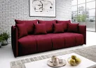 Elegantiška ir moderni veliūrinio audinio sofa-lova su pagalvėlėmis bordo spalvos Rob Asp