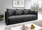 Elegantiška ir moderni veliūrinio audinio sofa-lova su pagalvėlėmis juodos spalvos Rob Asp