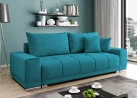 Šiuolaikiška modernaus dizaino sofa-lova su pagalvėlėmis, aptraukta švelniu gobelenu turkio spalvos