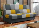 Klasikinio dizaino, praktiška sofa-lova pilka ir geltona