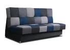 Klasikinio dizaino, praktiška sofa-lova pilka ir mėlyna