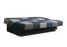 Klasikinio dizaino, praktiška sofa-lova pilka ir mėlyna