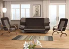 Stilinga ir praktiška sofa-lova su pagalvėlėmis rudos  spalvos