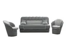 Modernus minkštų baldų komplektas su sofa-lova ir dviem foteliais