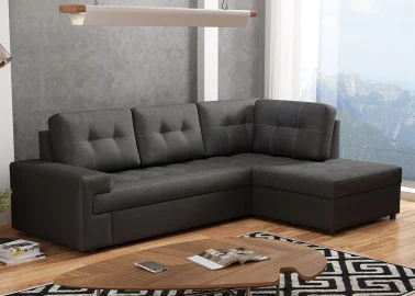 Modernus ir stilingas originalaus dizaino minkštas kampas tamsiai pilkos spalvos Rob Cas