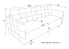 lietuvių gamybos sofa lova, pagaminta iš aukščiausios kokybės veliūrinio audinio. Sofa su miegojimo funkcija ir patalynės dėže