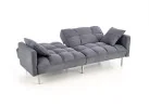 Elegantiško dizaino pilkos spalvos sofa su aukštomis siauromis kojelėmis. Sofa turi relaksacinę funkciją - nugaros atlošas atsilenkia atgal, taip sukuriant erdvę poilsiui, o pilnai nulenkus žemyn - plačią miegamą erdvę.