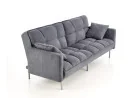 Elegantiško dizaino pilkos spalvos sofa su aukštomis siauromis kojelėmis. Sofa turi relaksacinę funkciją - nugaros atlošas atsilenkia atgal, taip sukuriant erdvę poilsiui, o pilnai nulenkus žemyn - plačią miegamą erdvę.